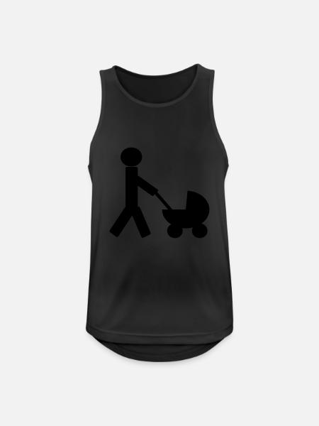 father and stroller - Men's Breathable Tank Top - black