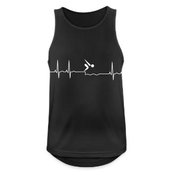 Love Diving Natation ECG Nageur de l'eau - Débardeur respirant Homme - noir - Devant - Nick (188cm)