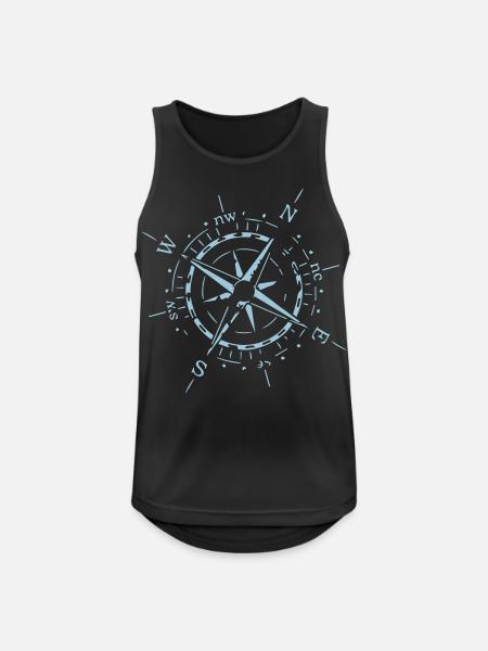 Windrose Shirts Compass Bstyled | Leisurewear - Men's Breathable Tank Top - black