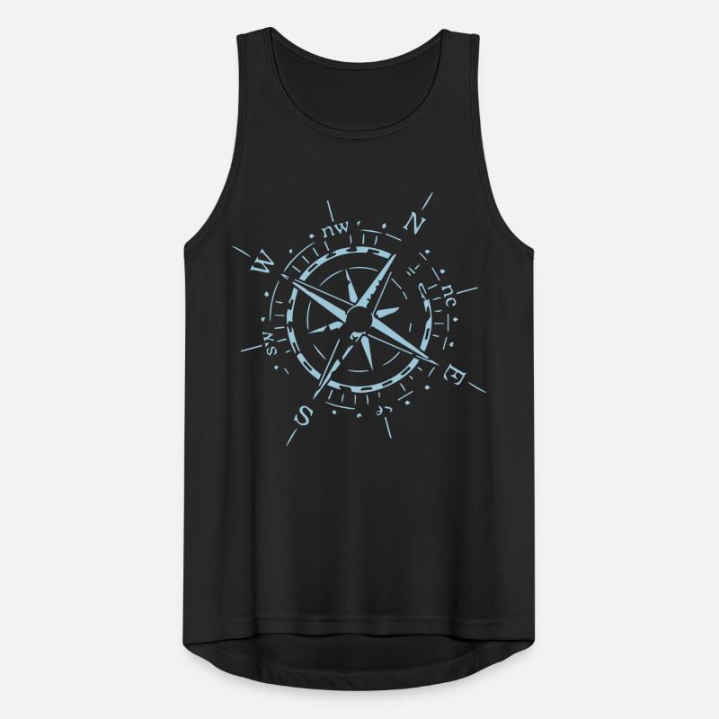 Windrose Kompass Hafen Bstyled | Freizeitmode Männer Tank Top atmungsaktiv