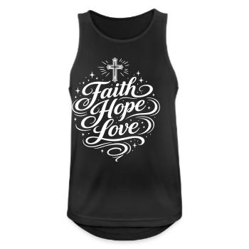 Glaube Hoffnung Liebe Christlich - Männer Tank Top atmungsaktiv - Schwarz - Vorne - Nick (188cm)
