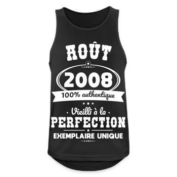 Anniversaire 18 ans - Août 2008 Perfection - Débardeur respirant Homme - noir - Devant - Nick (188cm)