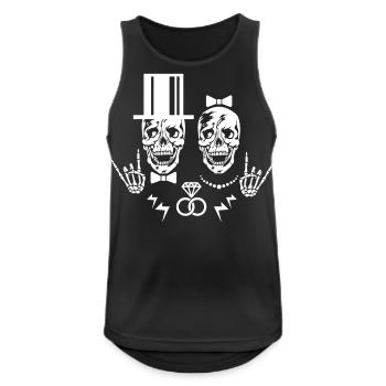 01 Skulls Braut Bräutigam Brautpaar Hochzeit JGA - Männer Tank Top atmungsaktiv - Schwarz - Vorne - Nick (188cm)