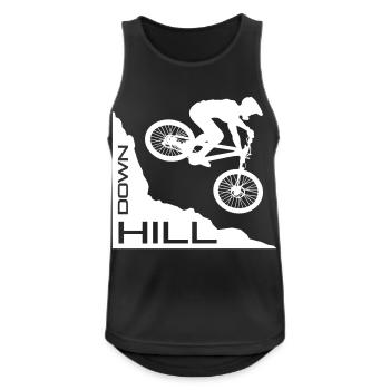 Downhill Mountainbiker, bike, Fahrrad, Radsport - Männer Tank Top atmungsaktiv - Schwarz - Vorne - Nick (188cm)