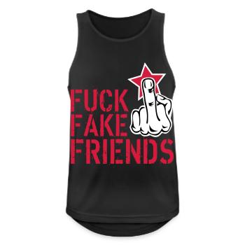 84 Doigts puants Doigts Moyens Fuck Fake Friends - Débardeur respirant Homme - noir - Devant - Nick (188cm)
