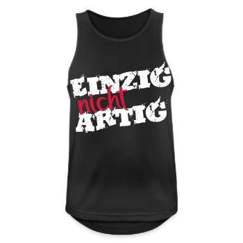 Einzigartig Einzig Lustig Artig Frech Anders Motto - Männer Tank Top atmungsaktiv - Schwarz - Vorne - Nick (188cm)
