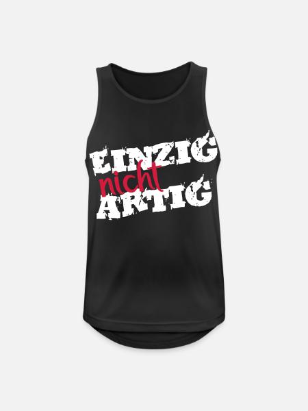 Einzigartig Einzig Lustig Artig Frech Anders Motto - Männer Tank Top atmungsaktiv - Schwarz