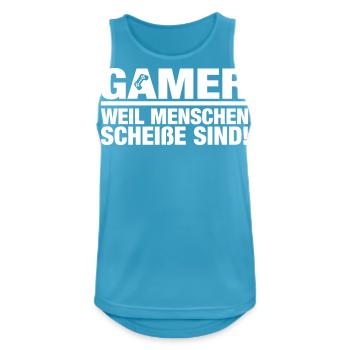 Gamer parce que les gens sont de la merde - Débardeur respirant Homme - bleu saphir - Devant - Nick (188cm)