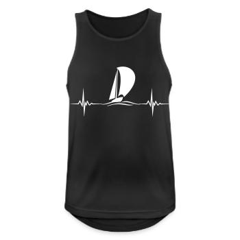 Segeln Puls Meer Segelboot Herzschlag - Männer Tank Top atmungsaktiv - Schwarz - Vorne - Nick (188cm)