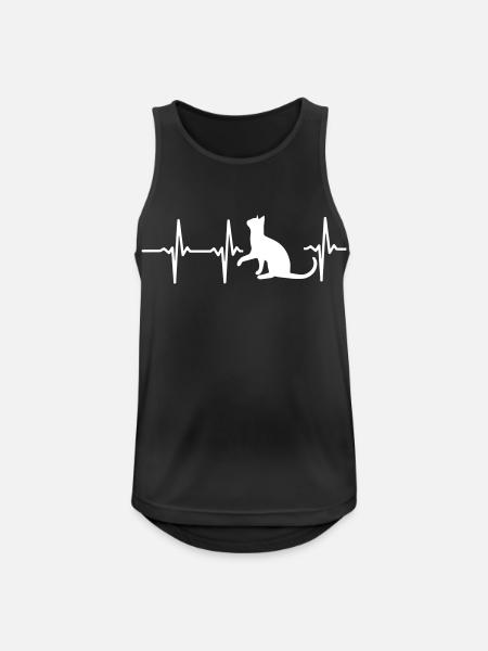 ET HJERTE TIL KATTE! - Herre tanktop åndbar - sort