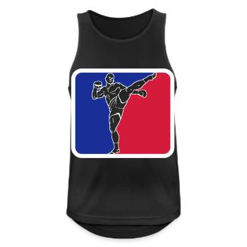 Martial Arts Fighter Kickboxing Logo Couleurs changeantes - Débardeur respirant Homme - noir - Devant - Nick (188cm)