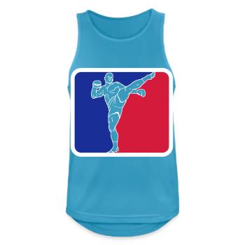 Martial Arts Fighter Kickboxing Logo Couleurs changeantes - Débardeur respirant Homme - bleu saphir - Devant - Nick (188cm)