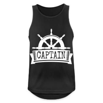 Captain Kapitän Boot Segelboot - Männer Tank Top atmungsaktiv - Schwarz - Vorne - Nick (188cm)