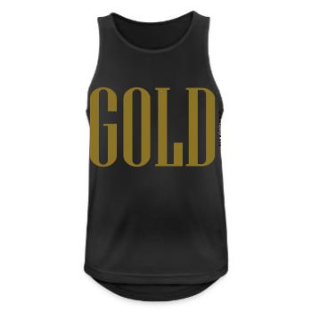 Gold metallic gold lettering wealth noble shirt - Men's Breathable Tank Top - black - Front - Nick (188cm)