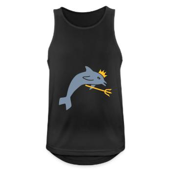 ★ design colors changeable ★ dolphin, crown, trident - Men's Breathable Tank Top - black - Front - Nick (188cm)