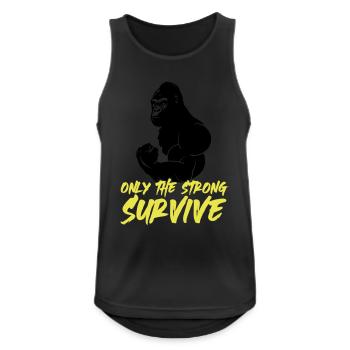 gorilla strong - Männer Tank Top atmungsaktiv - Schwarz - Vorne - Nick (188cm)
