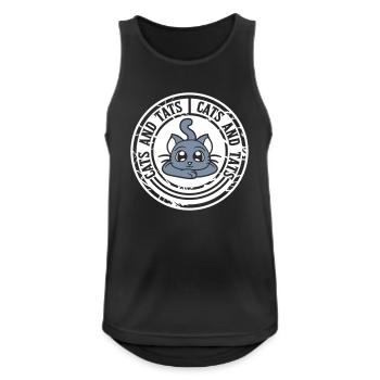 cats and tats Zitat - Männer Tank Top atmungsaktiv - Schwarz - Vorne - Nick (188cm)