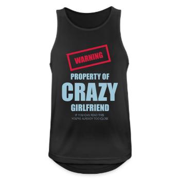 Crazy girlfriend humor Funny sayings gift - Men's Breathable Tank Top - black - Front - Nick (188cm)