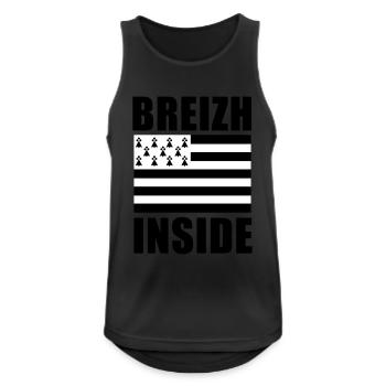 Breizh inside drapeau - Débardeur respirant Homme - noir - Devant - Nick (188cm)