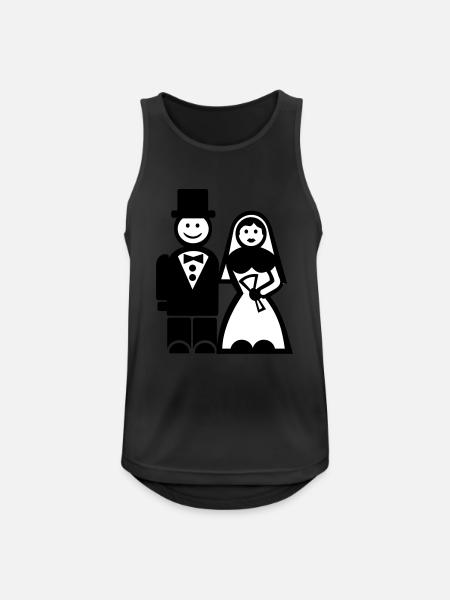 Hochzeit - Männer Tank Top atmungsaktiv - Schwarz