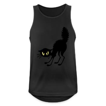 Chat énervé - Débardeur respirant Homme - noir - Devant - Nick (188cm)