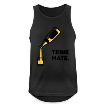 Boire MATE - Débardeur respirant Homme - noir - Devant - Nick (188cm)