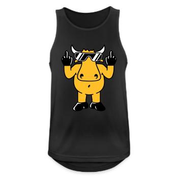Fuck Off Bull - Männer Tank Top atmungsaktiv - Schwarz - Vorne - Nick (188cm)
