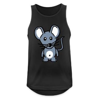 Maus - Männer Tank Top atmungsaktiv - Schwarz - Vorne - Nick (188cm)