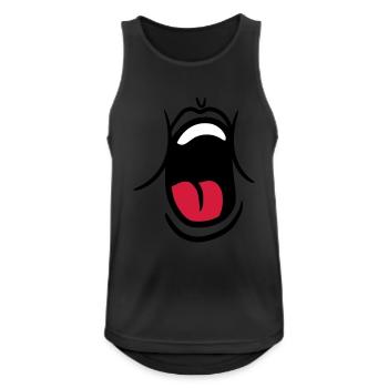 hunger essen witzig gaehnen schreien mund muede br - Männer Tank Top atmungsaktiv - Schwarz - Vorne - Nick (188cm)