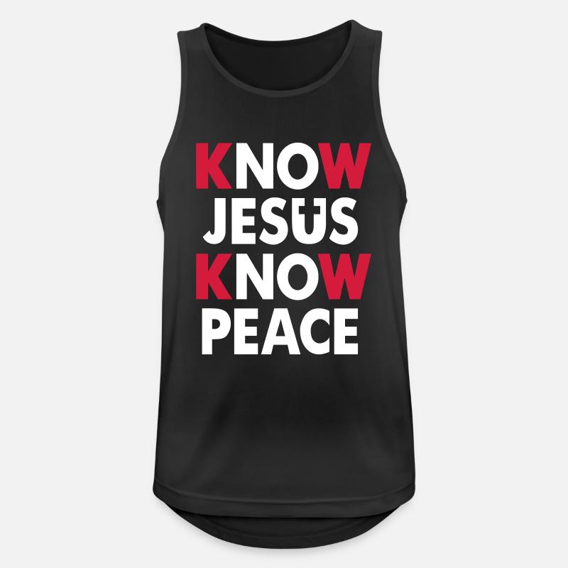 Know Jesus - Know Peace - Men's Breathable Tank Top - black