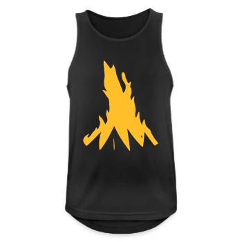 Lagerfeuer Camping Natur Wald Feuer Vektor 1 - Männer Tank Top atmungsaktiv - Schwarz - Vorne - Nick (188cm)
