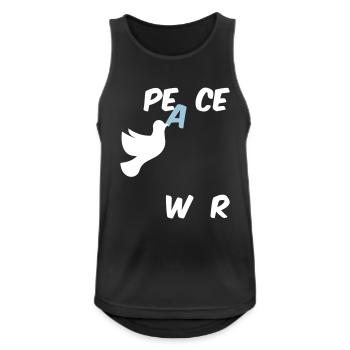 Stop War Peace Statement mit Friedenstaube - Männer Tank Top atmungsaktiv - Schwarz - Vorne - Nick (188cm)