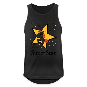 Licorne Super STAR Bébé Naissance cadeau fille - Débardeur respirant Homme - noir - Devant - Nick (188cm)