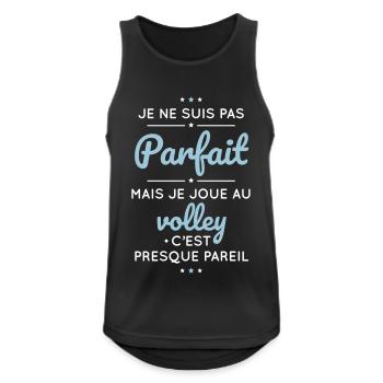 Je ne suis pas parfait mais je joue au volley - Débardeur respirant Homme - noir - Devant - Nick (188cm)
