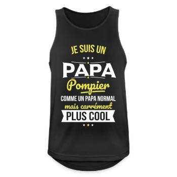 Papa pompier comme papa normal plus cool - Débardeur respirant Homme - noir - Devant - Nick (188cm)