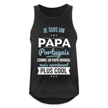 Papa Portugais comme un papa normal plus cool - Débardeur respirant Homme - noir - Devant - Nick (188cm)