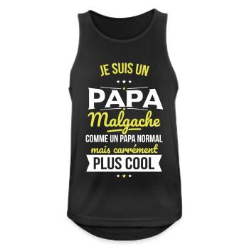 Papa Malgache comme un papa normal plus cool - Débardeur respirant Homme - noir - Devant - Nick (188cm)