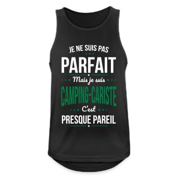 Pas parfait mais je suis camping-cariste - Débardeur respirant Homme - noir - Devant - Nick (188cm)