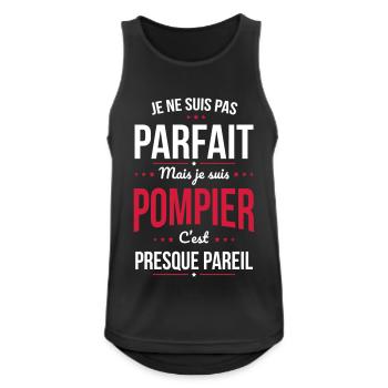 Je ne suis pas parfait mais je suis pompier - Débardeur respirant Homme - noir - Devant - Nick (188cm)