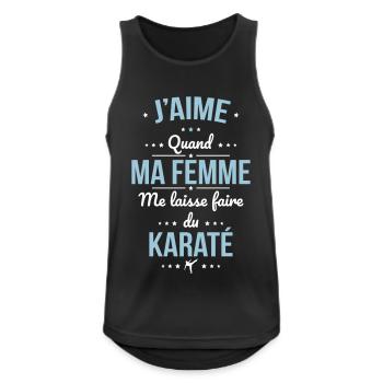 J'aime quand ma femme me laisse faire du karaté - Débardeur respirant Homme - noir - Devant - Nick (188cm)