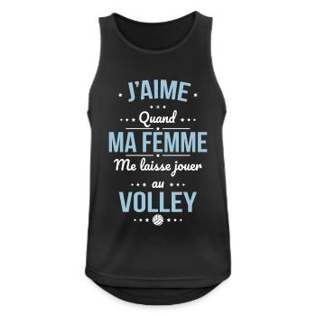 J'aime quand ma femme me laisse jouer au volley - Débardeur respirant Homme - noir - Devant - Nick (188cm)