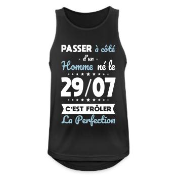 Anniversaire - Né le 29 Juillet Frôler perfection - Débardeur respirant Homme - noir - Devant - Nick (188cm)