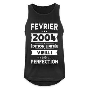 Anniversaire 20 ans - Février 2004 Perfection - Débardeur respirant Homme - noir - Devant - Nick (188cm)