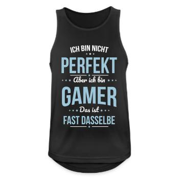 I'm not perfect, but I'm a gamer - Men's Breathable Tank Top - black - Front - Nick (188cm)