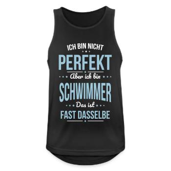 I'm not perfect, but I'm a swimmer - Men's Breathable Tank Top - black - Front - Nick (188cm)