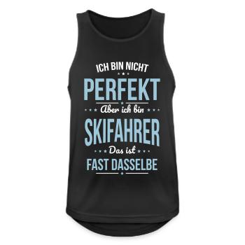 I'm not perfect, but I'm a skier - Men's Breathable Tank Top - black - Front - Nick (188cm)