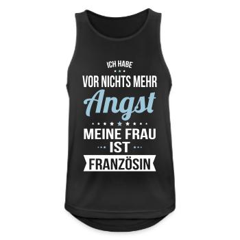 My Wife Is French - Gift Idea Humor - Men's Breathable Tank Top - black - Front - Nick (188cm)