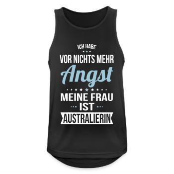 My Wife Is Australian - Gift Idea Humor - Men's Breathable Tank Top - black - Front - Nick (188cm)