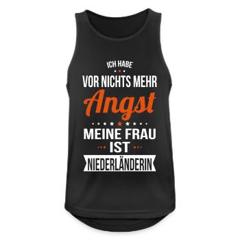 My wife is Dutch - gift idea humor - Men's Breathable Tank Top - black - Front - Nick (188cm)