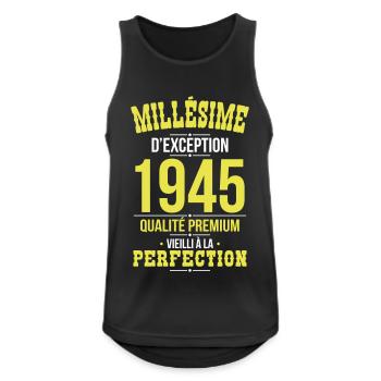 80th Anniversary - Exceptional Vintage 1945 - Men's Breathable Tank Top - black - Front - Nick (188cm)